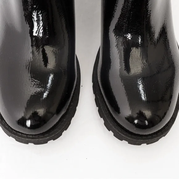 Patent leather look lug sole Chelsea boot black Dirty Laundry Lita 8.5 fall boot - Picture 12 of 16